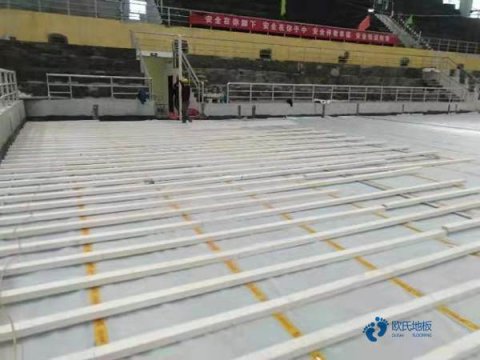 大學體育籃球地板施工流程
